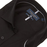 Long Sleeve Stitch Detail Classic Black Shirt
